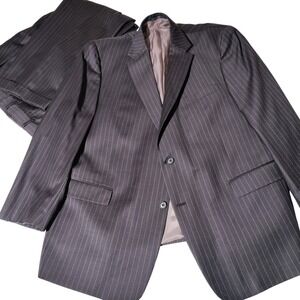 Hart Schaffner Marx Pinstripe Suit Jacket (Sz 51) Pants (42.5" Waist) -Imperfect